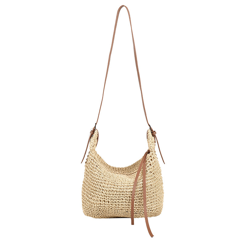 High-end quality bag for women, large capacity 2025 new single-shoulder crossbody straw woven bag, a best-selling and niche bucket bag Item Picture