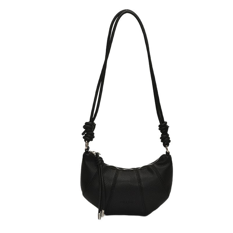 2025 New niche design trend dumpling bag for women, casual and fashionable single-shoulder bag, simple solid color, stylish crossbody bag Item Picture