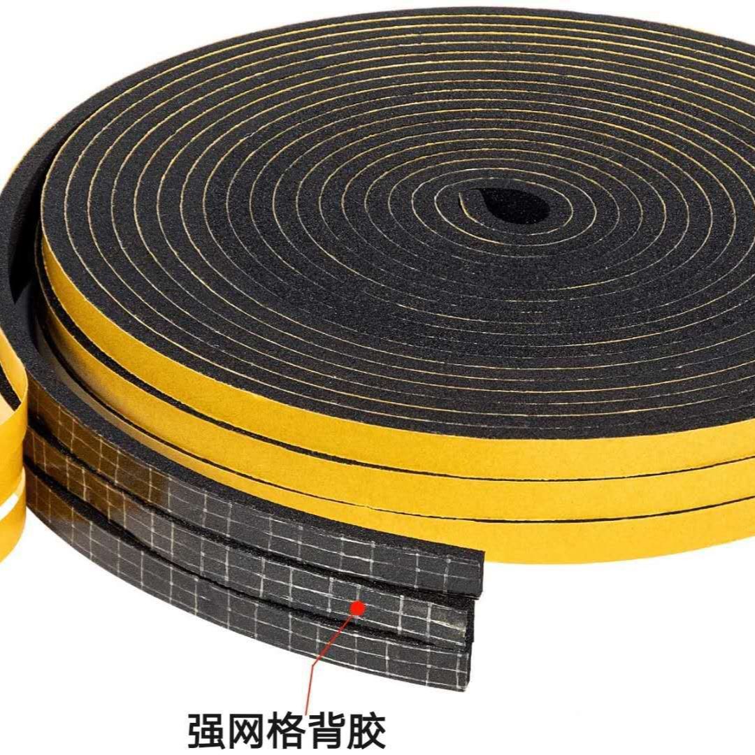 cr neoprene foam strips, flame-retardant high-density closed-cell foam strips, shock-absorbing sealing strips, self-adhesive L-shaped sponge strips for doors and Windows details Picture