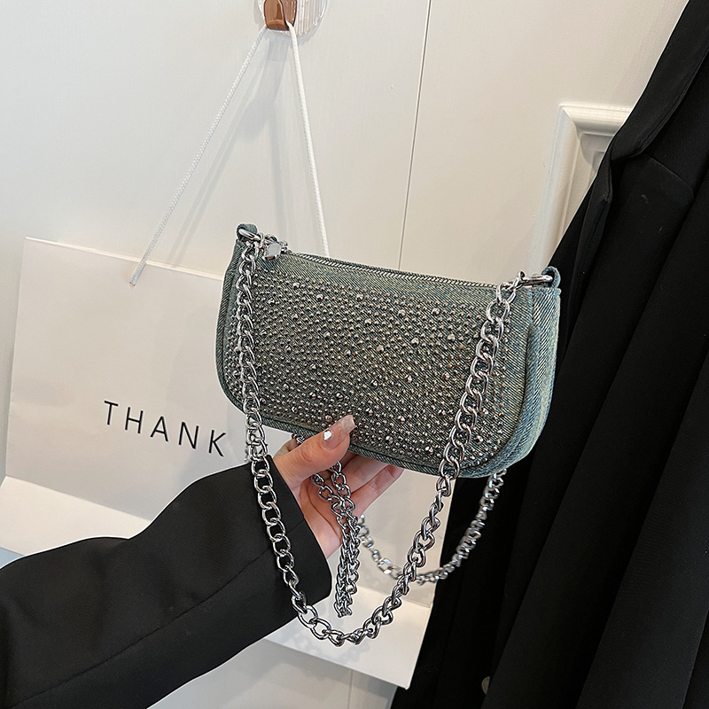 Korean niche underarm bag for women, 2024 new fashion chain handbag, sequined high-end single-shoulder crossbody bag details Picture
