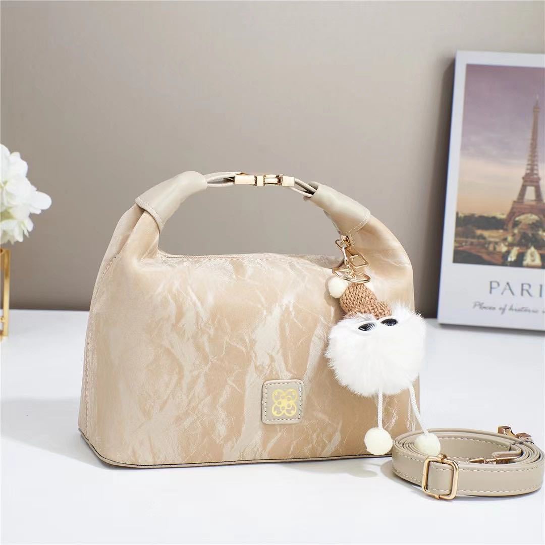 Candy-colored women's bag 2024 new style plush pendant handbag, fresh and sweet dopamine high-end single-shoulder crossbody bag Specification drawing