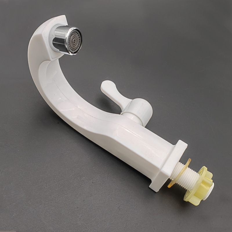 Plastic washbasin, single-cooling faucet, plastic steel Moon Bay washbasin, washbasin, and kitchen sink, universal faucet Application Scenario
