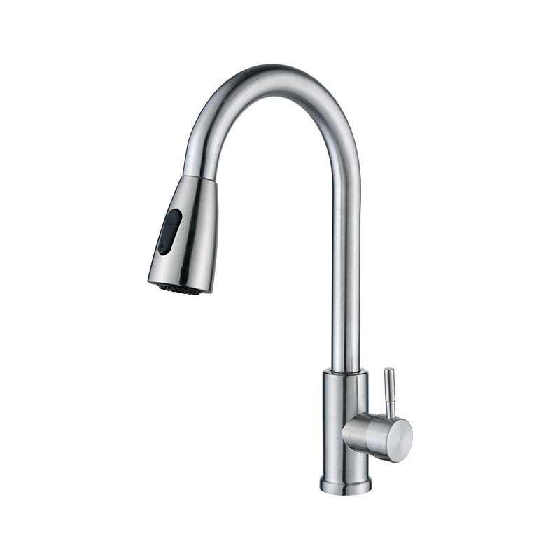 Cross-border foreign trade stainless steel cold and hot pull-out kitchen sink, universal telescopic sink, sink, balcony faucet Item Picture