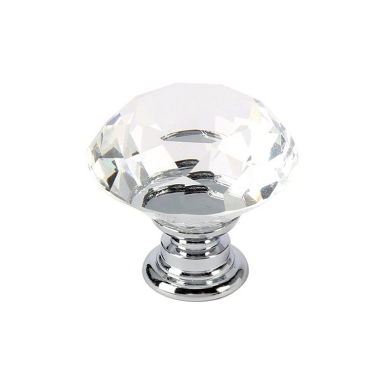 Wholesale crystal diamond 30mm single-hole knob handle, aluminum alloy pot lid accessories, glass door, Nordic handle Item Picture