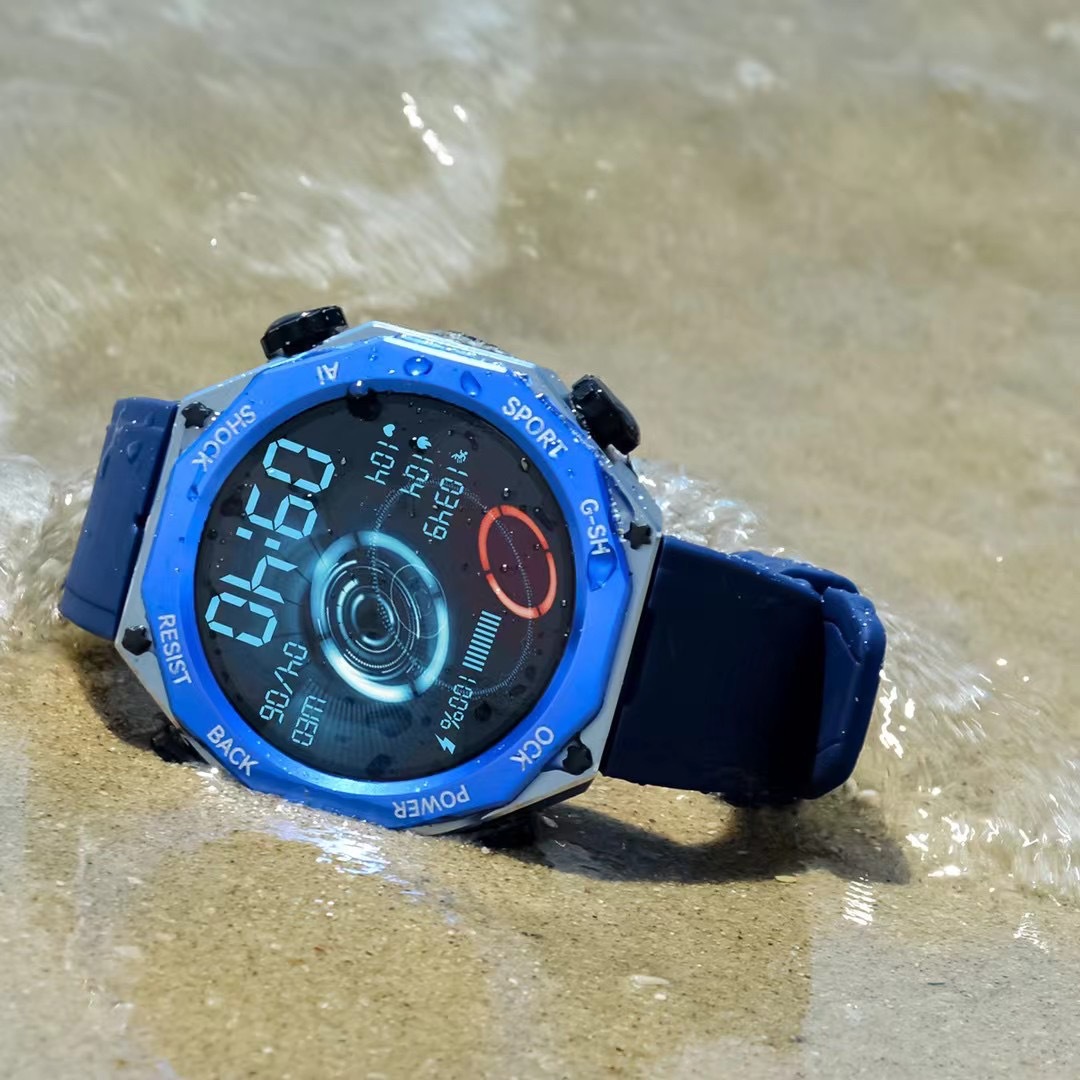 The cross-border e-commerce bestseller ROGBID Tank M1 three-proof sports smartwatch, 1.45 inches, 680 mah, IP69 Specification drawing