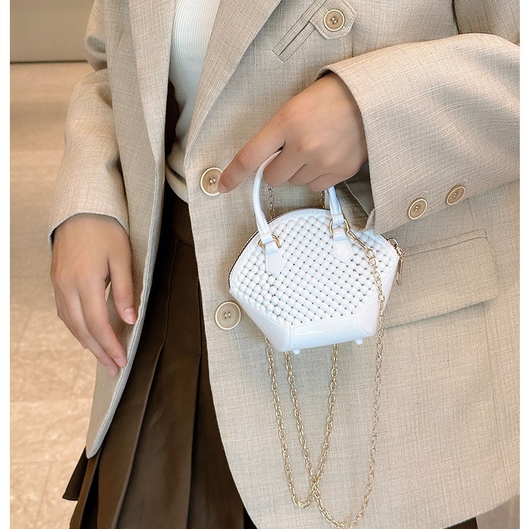 New summer fashion women's bags: cross-border single-shoulder hand-carry crossbody chain jelly bag, mini pearl shell bag details Picture