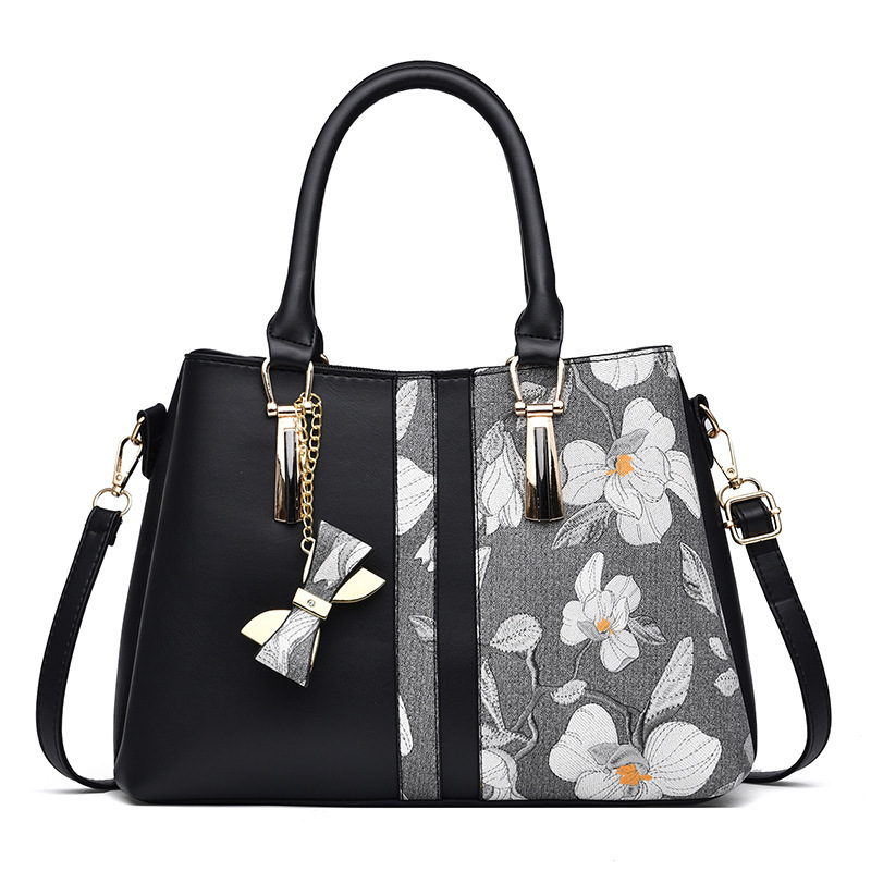 Personalized printed middle-aged mom bag, large-capacity handbag, 2023 new style fashionable shoulder bag Item Picture
