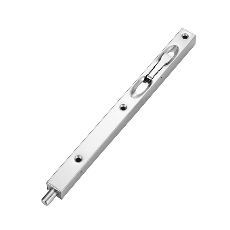 Stainless steel concealed latch double-opening wooden door, concealed concealed box-type L-shaped top and bottom latch gate, anti-theft door, lock bolt Item Picture