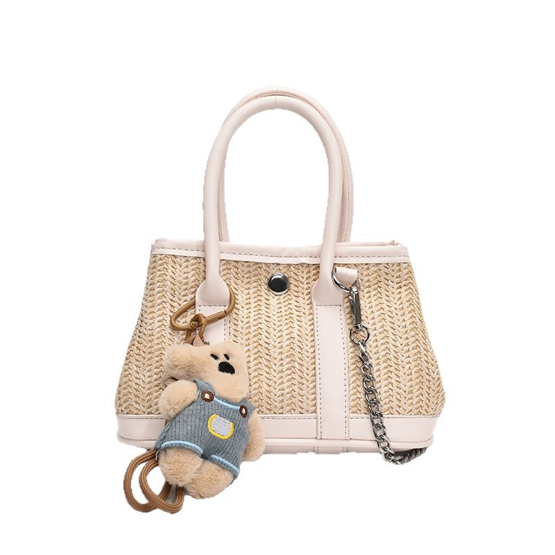 Fashionable patchwork woven handbag for women, new Spring/Summer 2025, trendy, versatile, casual, large-capacity single-shoulder crossbody bag Item Picture