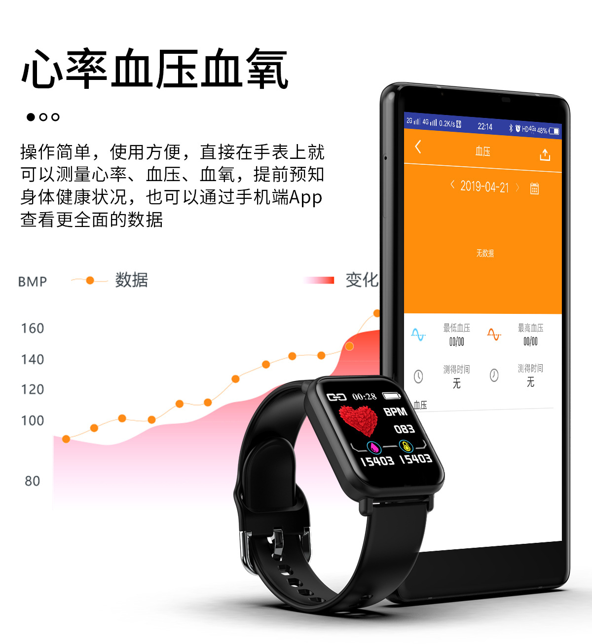 The new R16 Bluetooth multi-functional sports smart bracelet measures heart rate, blood pressure and blood oxygen, and offers multiple sports modes details Picture