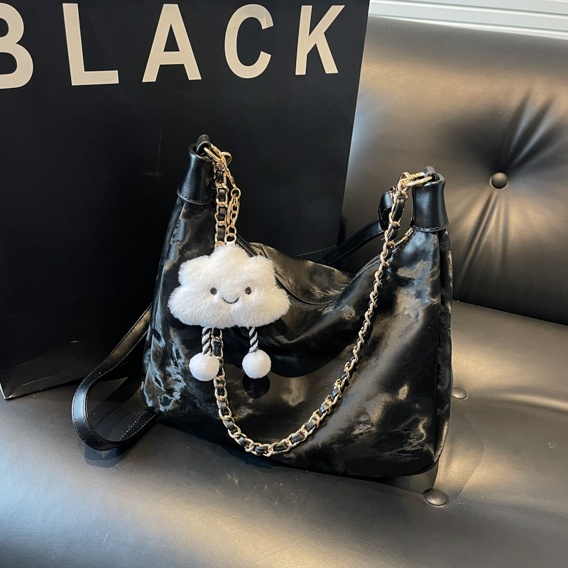 Simple and large-capacity bag for women, 2024 new style, fashionable and versatile casual single-shoulder bag, student commuting crossbody tote bag Specification drawing