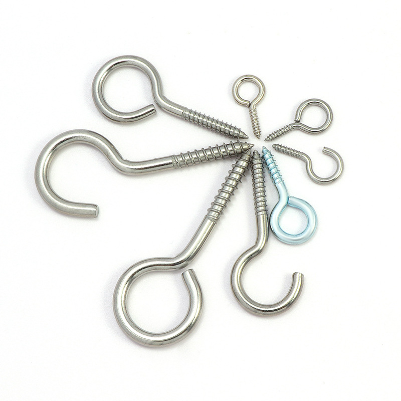 The manufacturer supplies 304 stainless steel sheep horn nails 1.0*8mm closed sheep eye nails, lanyard combination sheep eye self-tapping screws Specification drawing