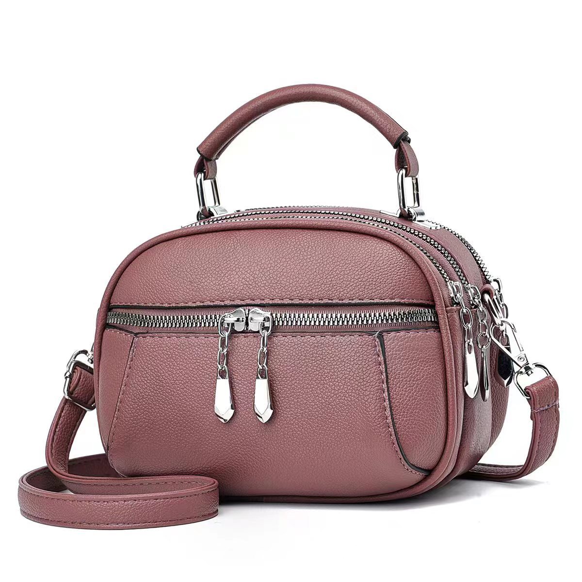New handbags: mini round bag, fashionable shoulder bag, simple crossbody bag, cross-border casual ladies' bag, mom's bag full figure