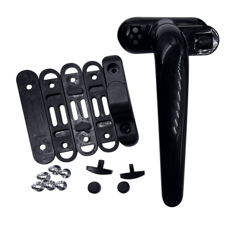 C016 black all-plastic handle PA plastic door and window accessories, glossy plastic handle door pull accessories Item Picture