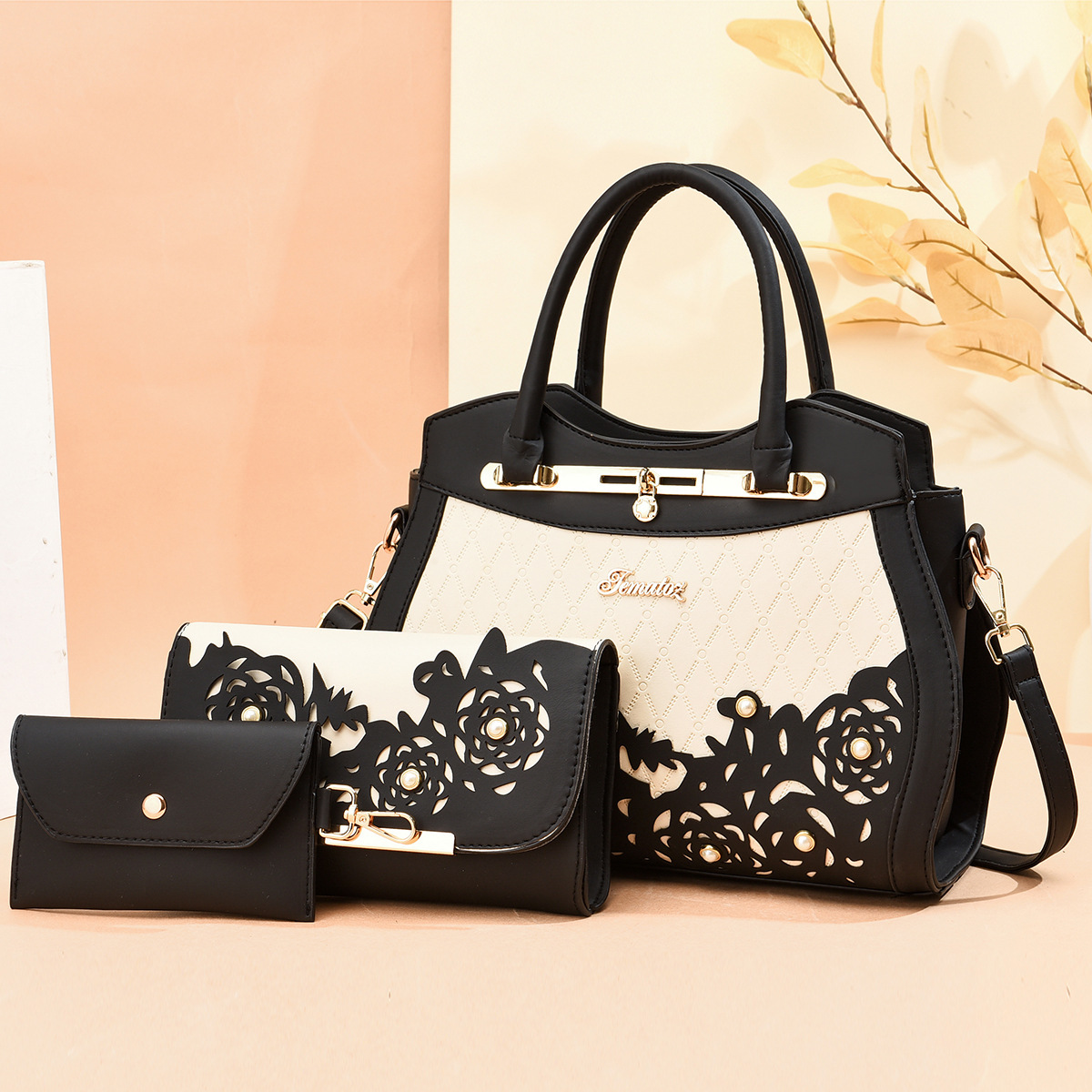 bags women in stock 2022 New large-capacity three-piece set, hand-held shoulder crossbody bag, one piece consignment full figure