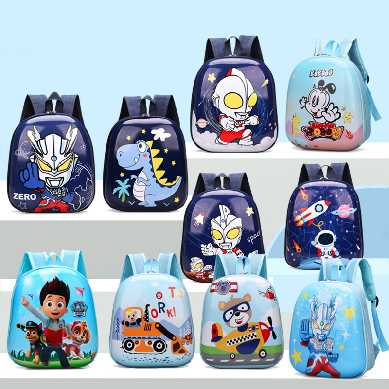 Children's schoolbags for boys and girls, kindergarten babies, backpacks, cute and trendy cartoon printed eggshell backpacks full figure