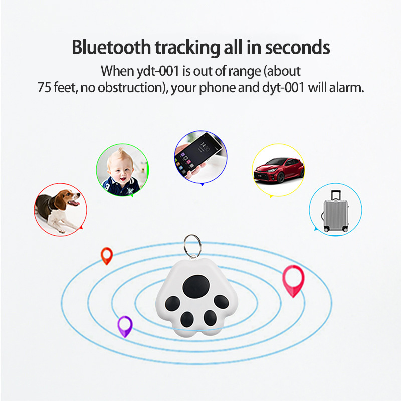 Smart 4.0 Bluetooth Dog Paw Anti-loss Device, Mobile phone alarm, Keychain Pendant, two-way Lost and Found Positioning Tracker Application Scenario