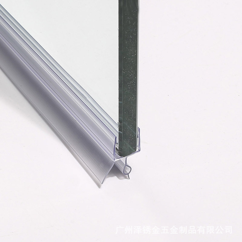 Glass door water barrier strip, PVC sealing strip, shower room edge banding strip, bathroom glass door irregular lower water barrier rubber strip full figure