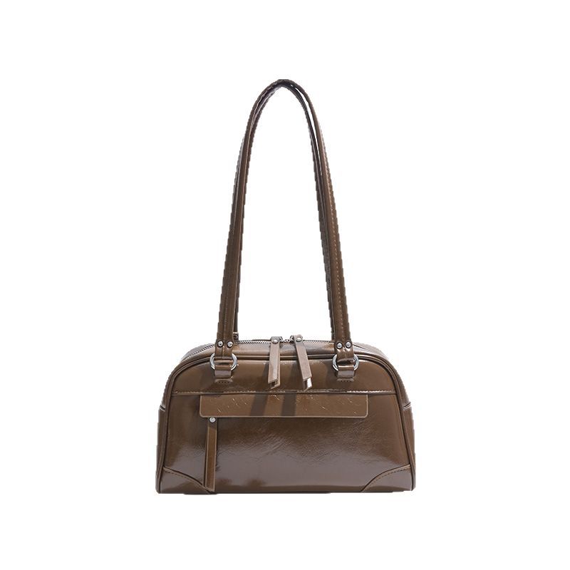 Cross-border retro soft leather single-shoulder armpit bag for women, 2025 new style, versatile, casual for work and commuting, hand-held pillow bag Item Picture