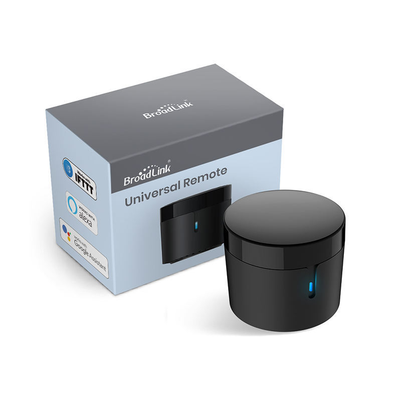 The Broadlink RM4 mini smart WiFi infrared remote control can be controlled by Alexa voice via the mobile APP Item Picture