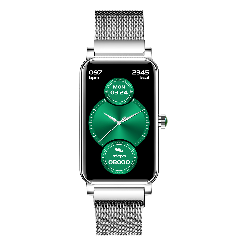 Download the 2024 new ZX19 women's smart bracelet watch with heart rate, period reminder and multi-exercise mode dial Item Picture