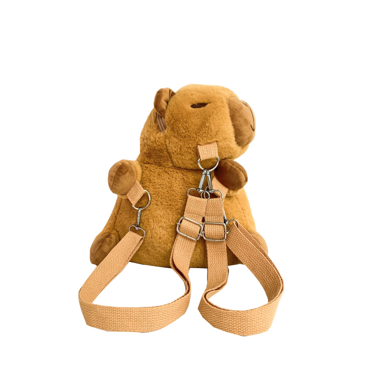 New cartoon large-sized plush toy backpack, cute Capibara student schoolbag, crawling style crossbody bag gift Item Picture