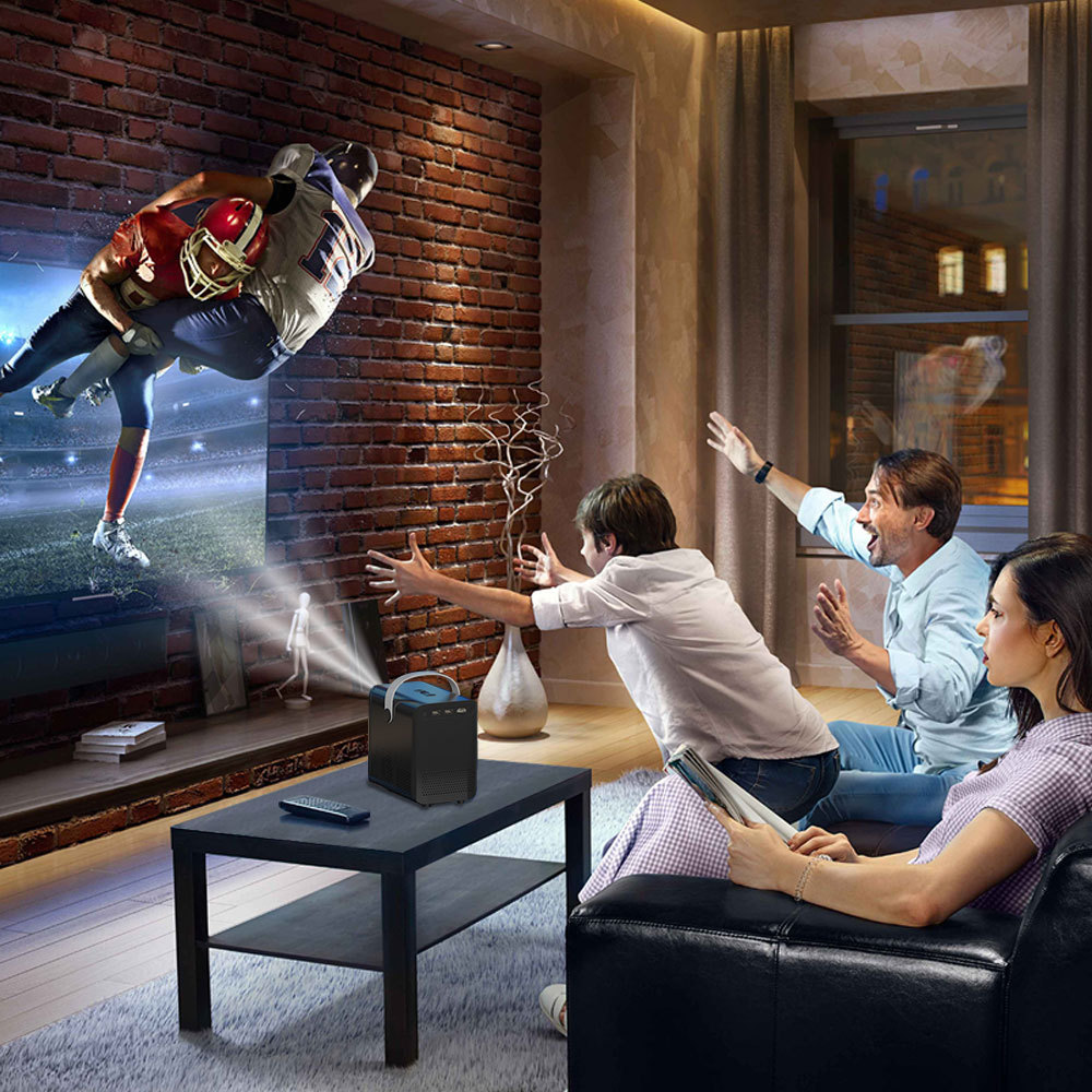 4K mobile film and television smart projector, mini portable projector, office projector, wall projection source factory Specification drawing