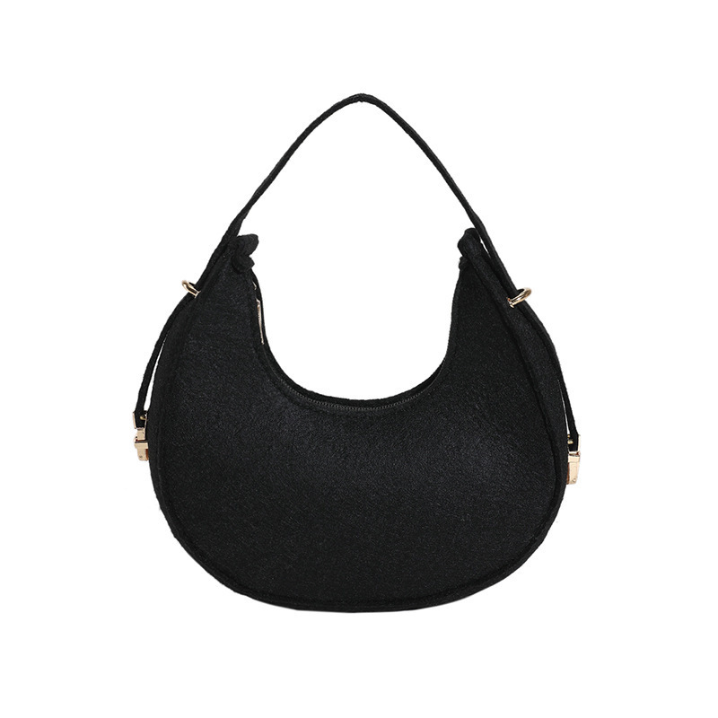This year, the trendy felt single-shoulder underarm bag for women in 2023 is a stylish and versatile Korean-style embossed dumpling small shoulder bag Item Picture