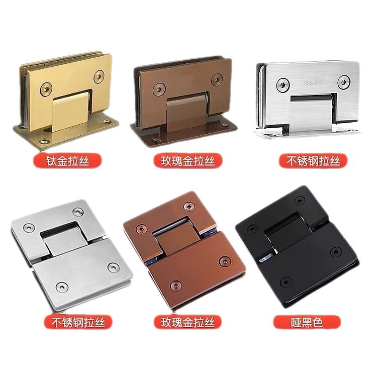 304 Bathroom clamp 180-degree glass door hinge Bathroom clamp shower room frameless door glass clamp stainless steel 90-degree Application Scenario