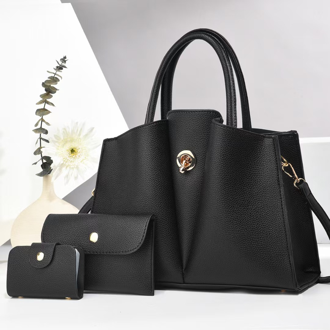 Three-piece handbag set for women, new autumn/winter 2024, large-capacity handbag, niche design, single-shoulder crossbody for women full figure