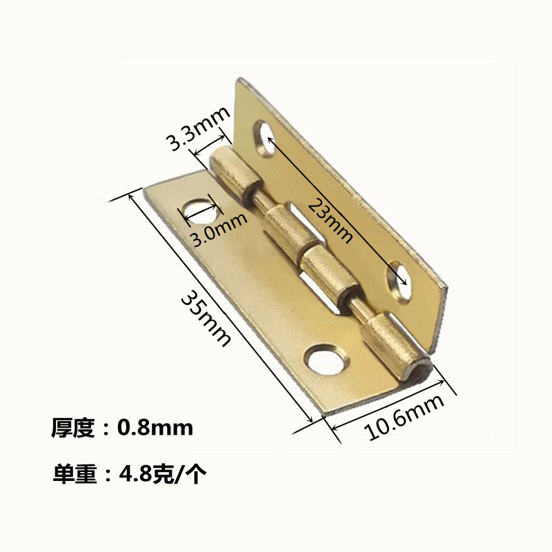 Foshan manufacturer supplies limit Angle hinge hinges with a right Angle of 35*10*0.8mm, small Angle hinges in gold full figure
