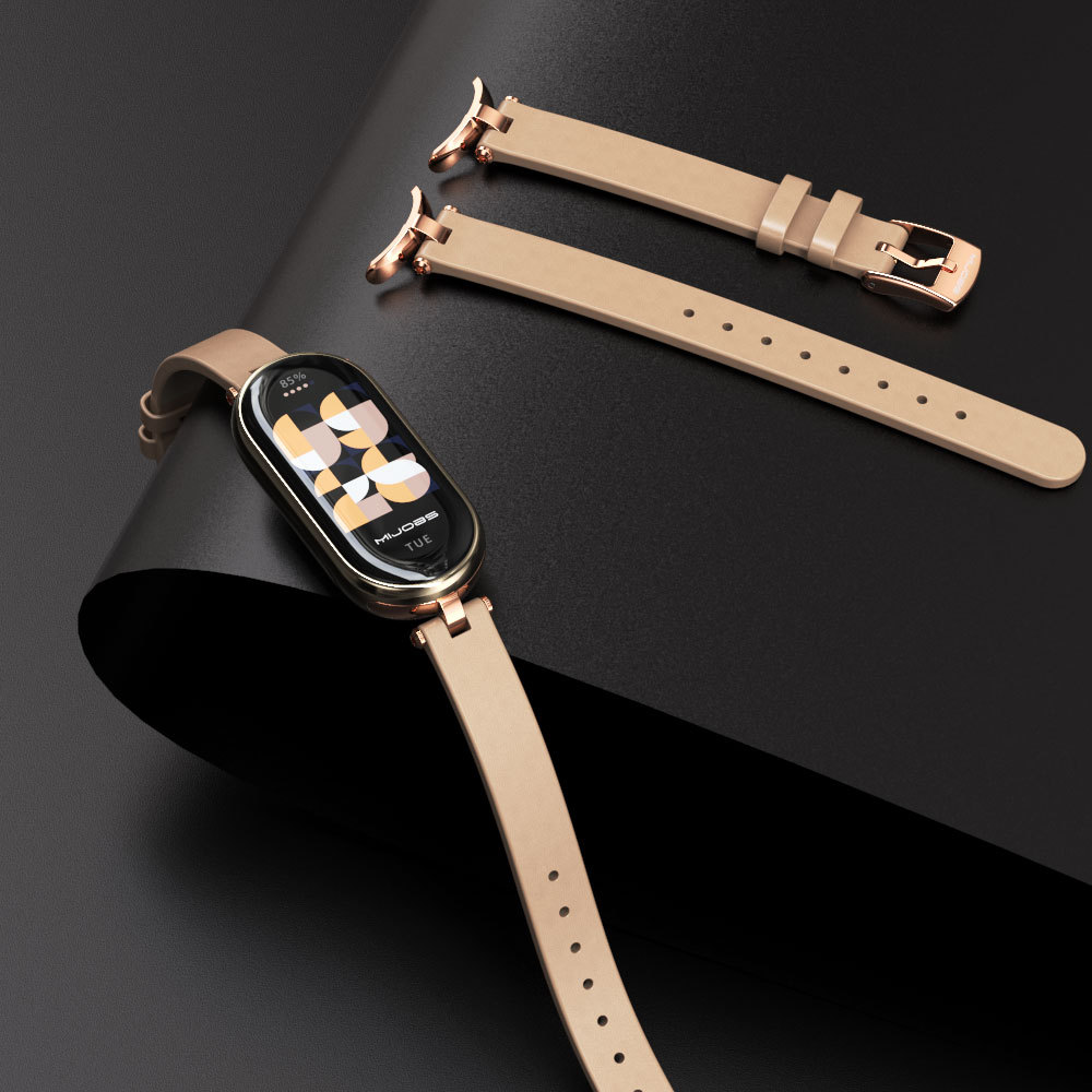 Suitable for Mi Band 9, 8, 7, 6, 5, 43, genuine leather wrist top layer, cowhide, original Mi Beauty