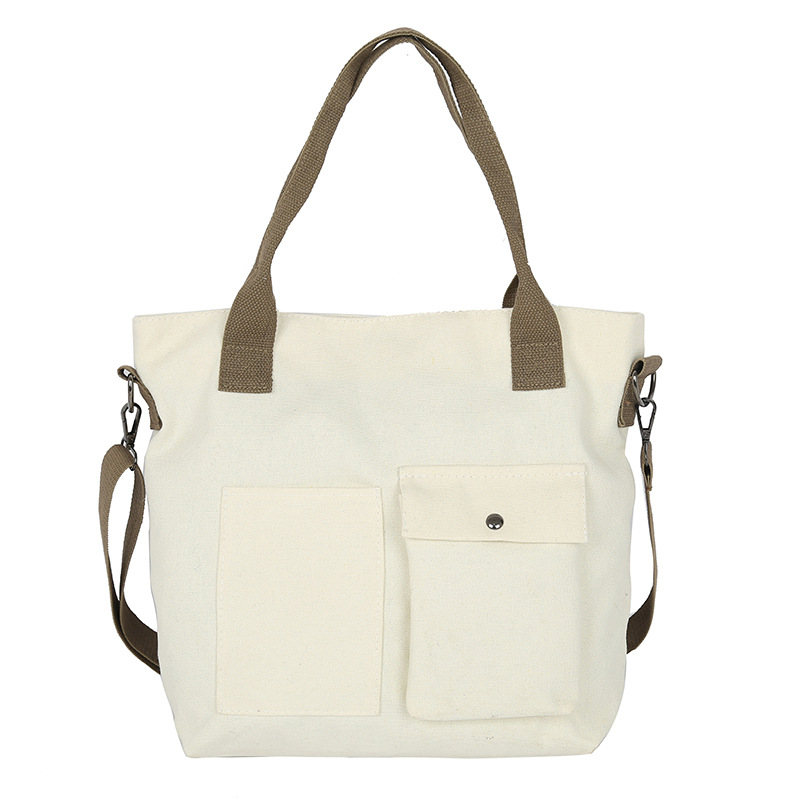 ins women's crossbody canvas bag, women's single-shoulder hand-held cloth bag, Japanese style simple and artistic ulzzang full figure