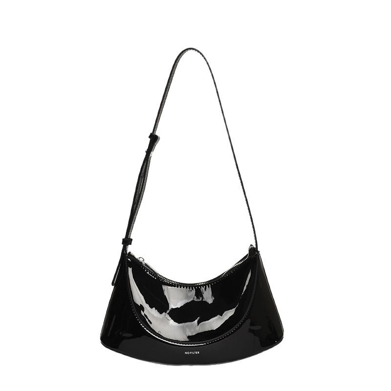 Cross-border style lacquered bread bag for Women 2025 New style simple and fashionable single-shoulder underarm bag, high-end commuting crossbody bag Item Picture