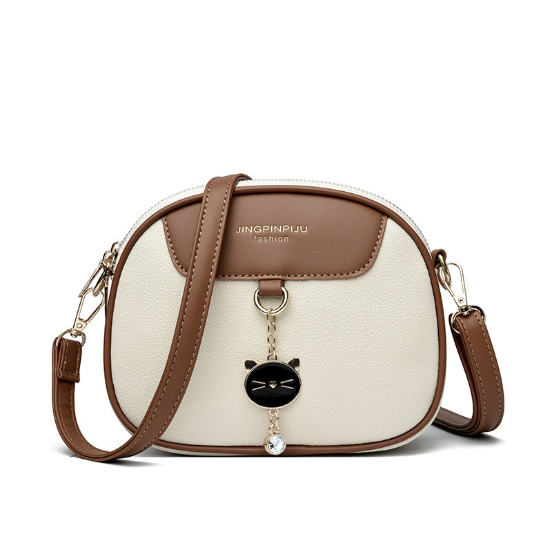 The new 2025 trendy and fashionable small round bag for women, versatile single-shoulder crossbody bag, soft leather for women, mobile phone bag and women's bag Item Picture