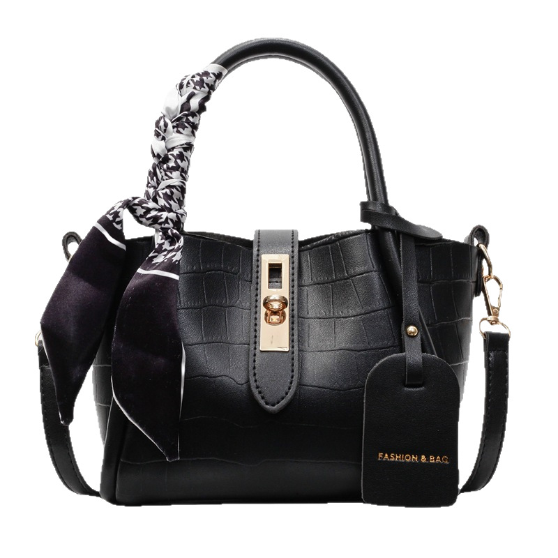 2025 New trend, high-end texture, niche design hand-held bucket bag, women's retro stone-patterned single-shoulder crossbody bag Item Picture