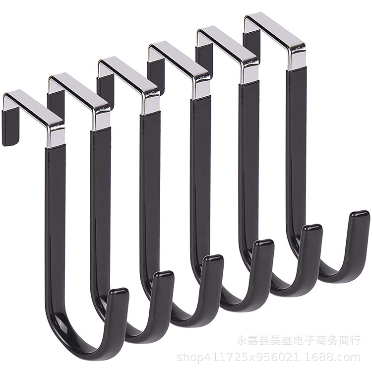 Movable S-shaped hook kitchen door, anti-theft net, anti-theft window, bedroom cabinet door, dipped plastic electroplated hook door, rear accessories Application Scenario