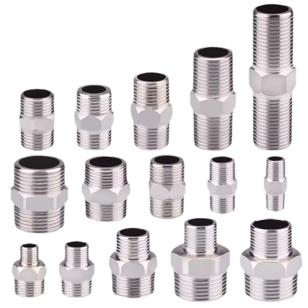 Stainless steel 4-point straight wire direct diameter reduction double external wire direct extension water pipe fittings 2-point to 3-point to 6-point butt joint Item Picture
