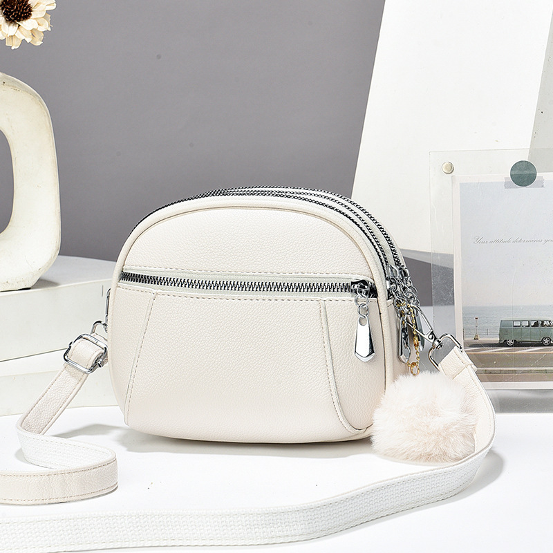 The new cross-border high-quality Little Apple crossbody bag, the popular big eater three-layer mobile phone bag, and the casual and trendy single-shoulder bag for women details Picture