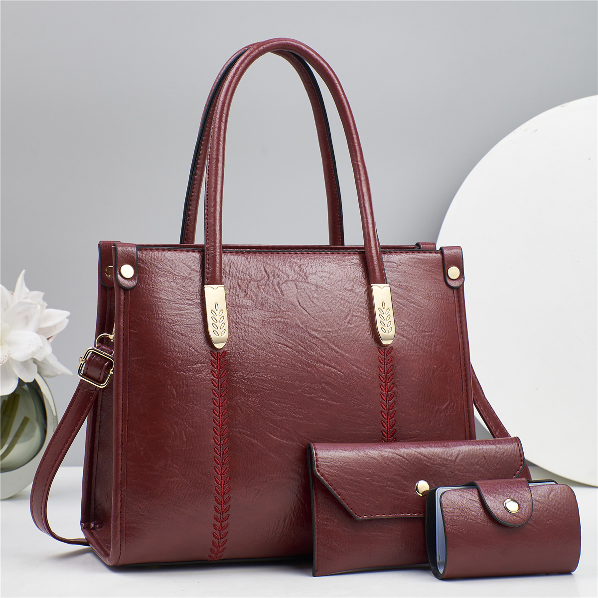 Three-piece set of mother-and-child bag, versatile crossbody bag, elegant ladies' bag, new 2025 fashionable handbag, single shoulder full figure