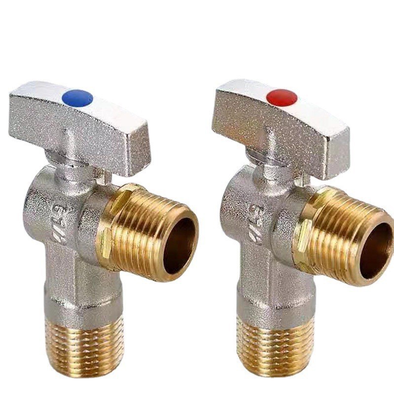 Wholesale of high-flow Angle valves, thickened all-copper Angle valves, pure copper stop valves, 4-minute ball valves, factory, anti-drip and anti-leakage Item Picture