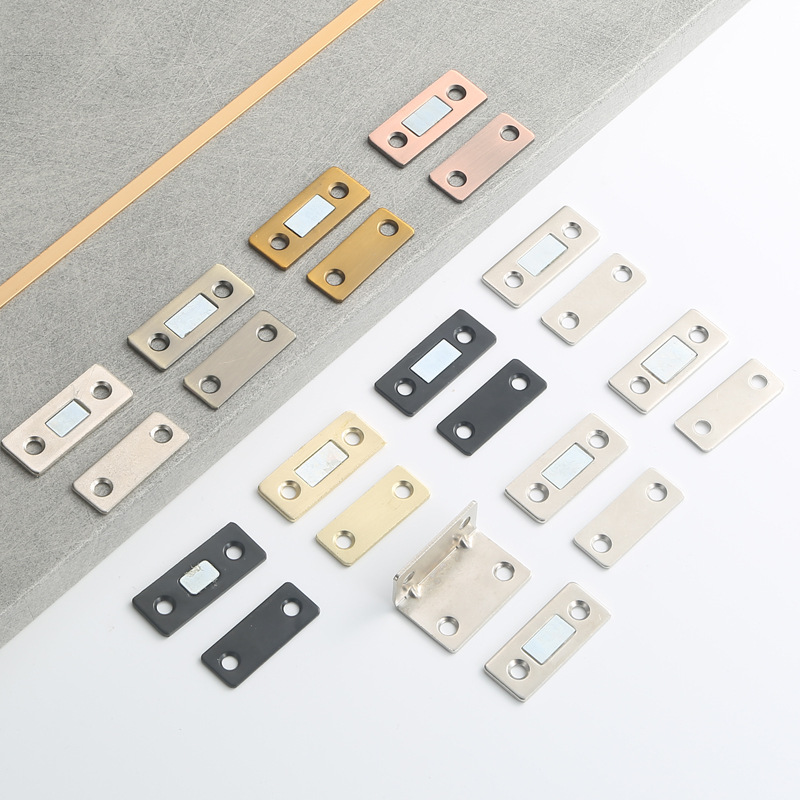 Cabinet door magnetic attraction without drilling, strong magnetic door touch, kitchen cabinet door magnetic attraction, invisible drawer, wardrobe door ultra-thin magnetic touch details Picture