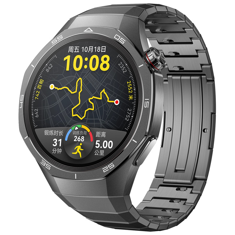 Applicable to Huawei GT5 Pro watch strap, 5G cut surface one bead titanium metal strap, geometric cut surface Huawei strap Item Picture