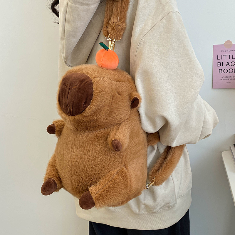 New cartoon capybara backpack, cute and ugly figurine bag, Kapi Bala backpack, claw machine doll, direct sales version details Picture