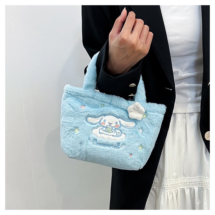 Sanrio Kuromi handbags for cross-border trade, cinnamon dog plush toy backpacks, cute children's versatile bags details Picture
