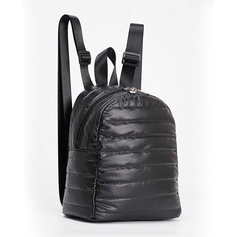 Cross-border cotton-padded jacket, down backpack, 2024 New embroidered thread space cotton backpack, fashionable shiny backpack details Picture