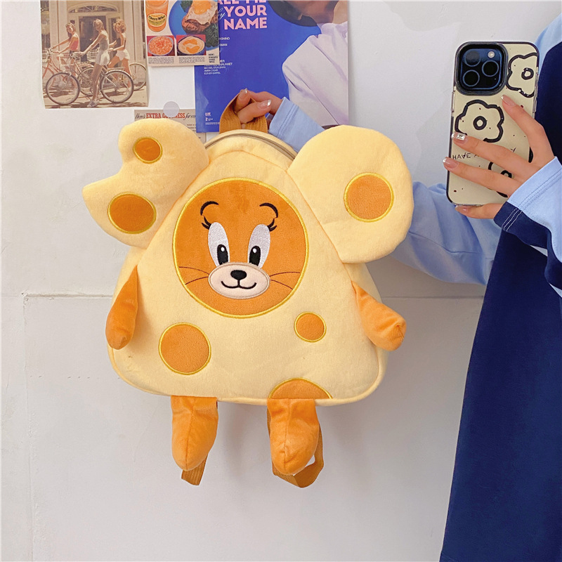 Cute plush backpack for girls 2023 autumn/Winter new style, funny and quirky cat and mouse backpack, factory direct sales details Picture