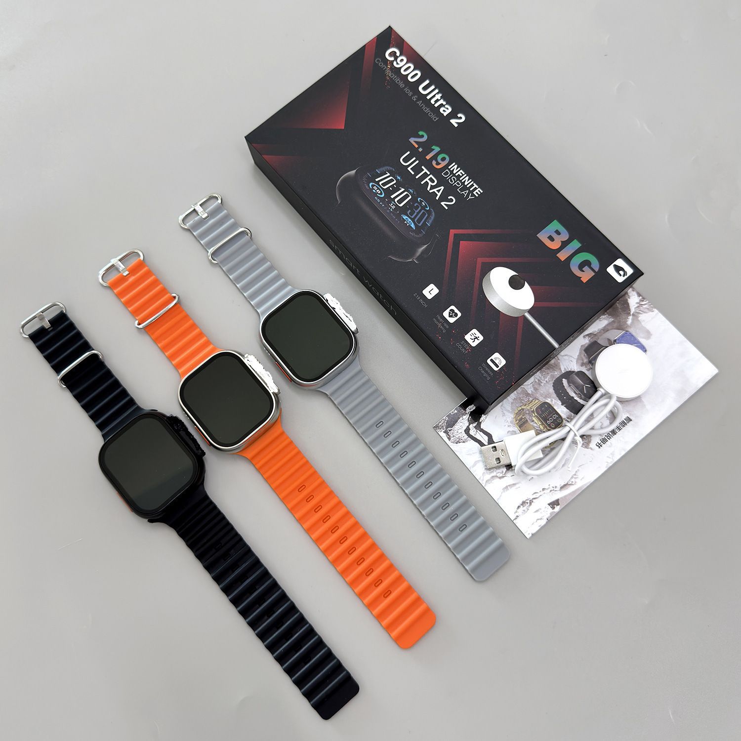 2024 Huaqiangbei s9ultra2 Smartwatch Bluetooth Call Heart Rate and Blood Pressure Cross-border Men's Sports Black Technology Specification drawing