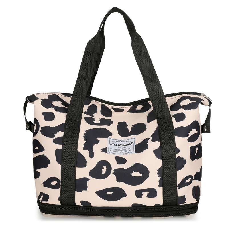 The 2025 summer new large-capacity student shopping bucket bag with a leopard print and fashionable single-shoulder crossbody style Item Picture