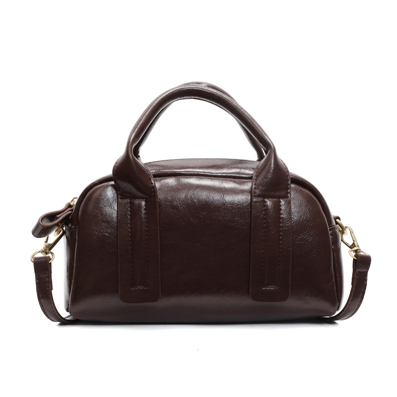 French retro handbag for women, 2025 new style, high-end single-shoulder crossbody bowling bag, solid color small square bag for women Item Picture